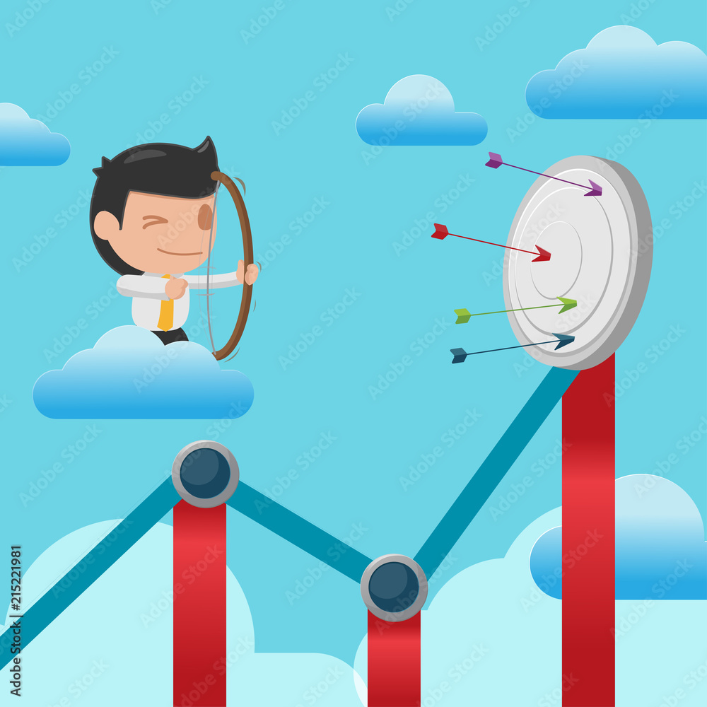 Man Shoot Arrow Graph Target Vector Man Shoot Arrow Graph Target Vector