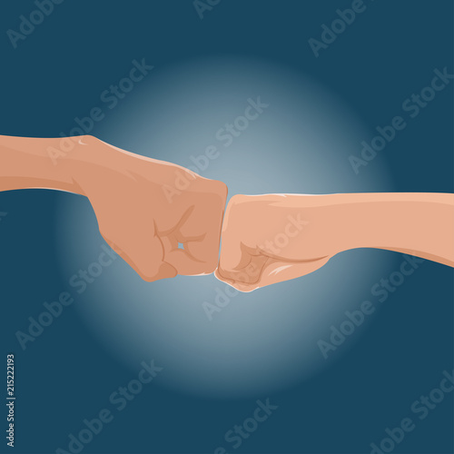 Couple Punch Tag Team Illustration Vector