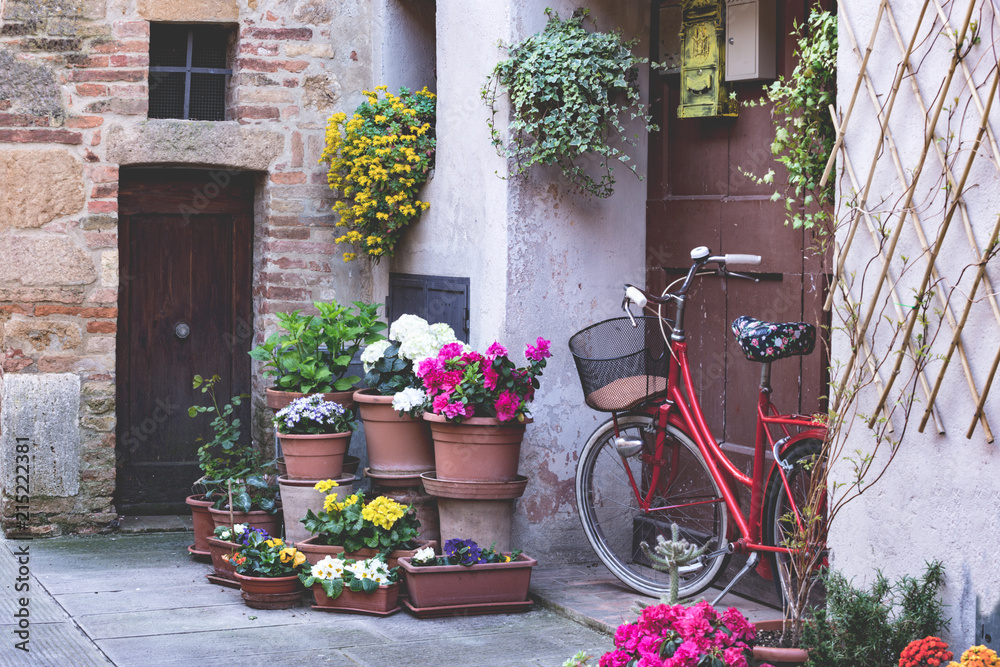 flowers on an italian street