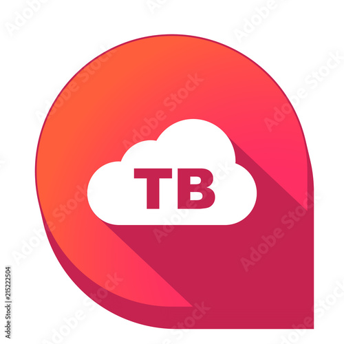 ikona z długim cieniem na tle strzałki pinezki