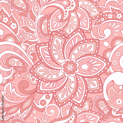 floral vector illustration in damask style. ethnic background