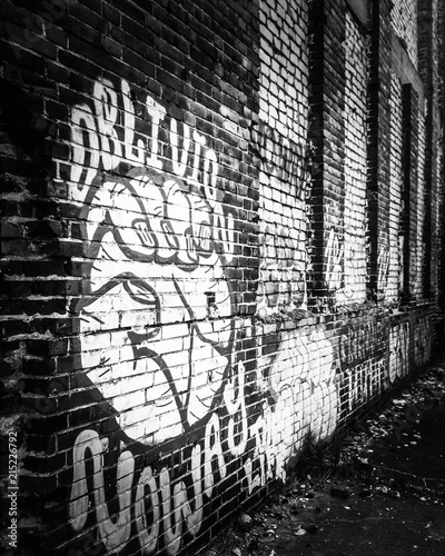 Street grafity on the wall. Urban