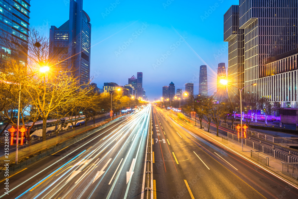 Fototapeta premium busy traffic road in urban