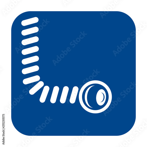 Vector monochrome flat design icon of endoscopy.  Blue isolated symbol.