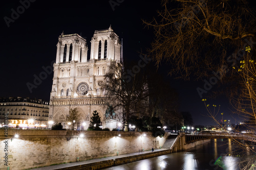 Notre Dame de Paris in night time