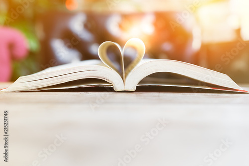 book in heart shape, wisdom and education concept, world book and copyright day