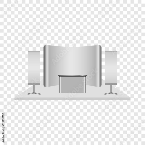 Reception desk mockup. Realistic illustration of reception desk vector mockup for on transparent background photo