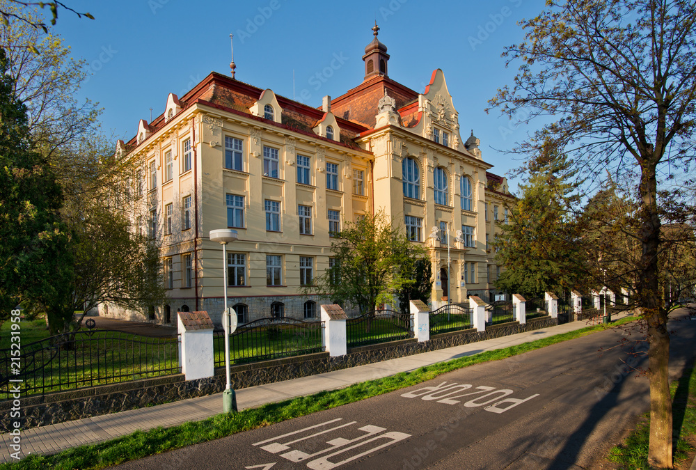 Comprehensive school in Zatec town. Czech Republic.