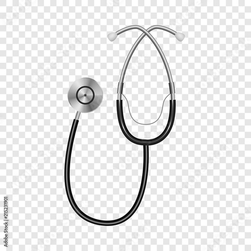 Stethoscope mockup. Realistic illustration of stethoscope vector mockup for on transparent background photo