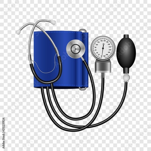 Tonometer mockup. Realistic illustration of tonometer vector mockup for on transparent background