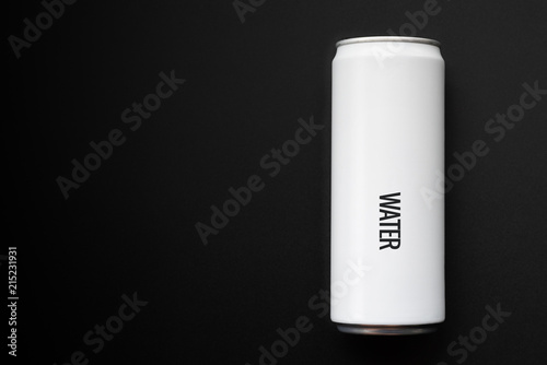 Wallpaper Mural White can water drink, energy drink isolated on black background Torontodigital.ca