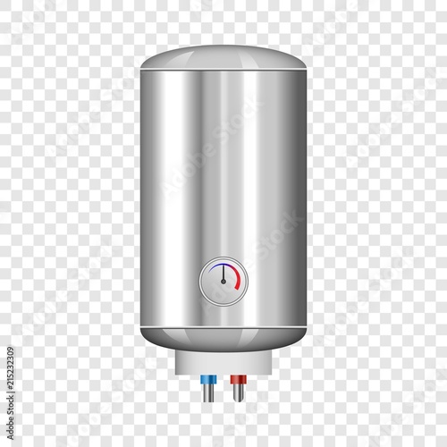 Boiler mockup. Realistic illustration of boiler vector mockup for on transparent background
