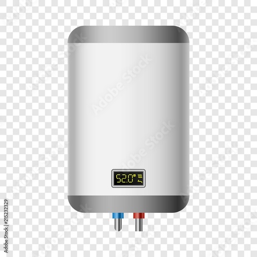 House boiler mockup. Realistic illustration of house boiler vector mockup for on transparent background