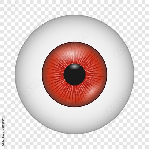 Vampire eye icon. Realistic illustration of vampire eye vector icon for on transparent background
