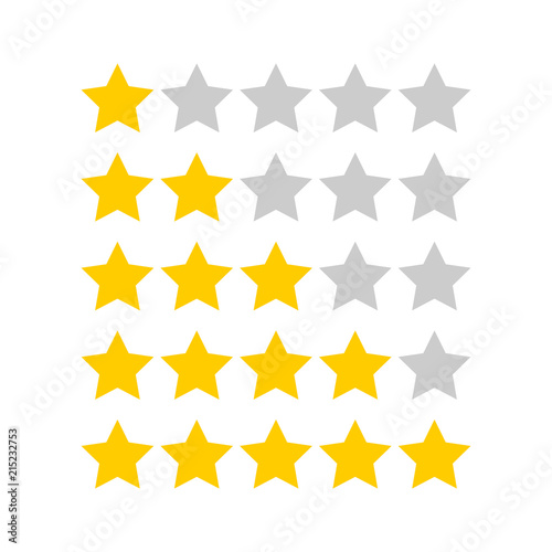 5 stars rating icon vector illustration. Isolated badge for website or app 