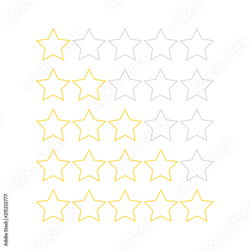 5 stars rating icon vector illustration. Isolated badge for website or app 