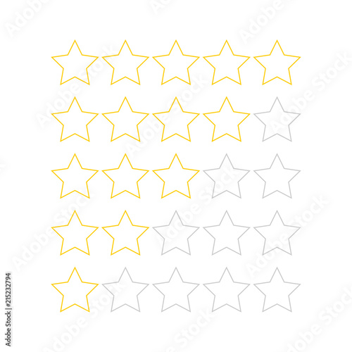 5 stars rating icon vector illustration. Isolated badge for website or app 