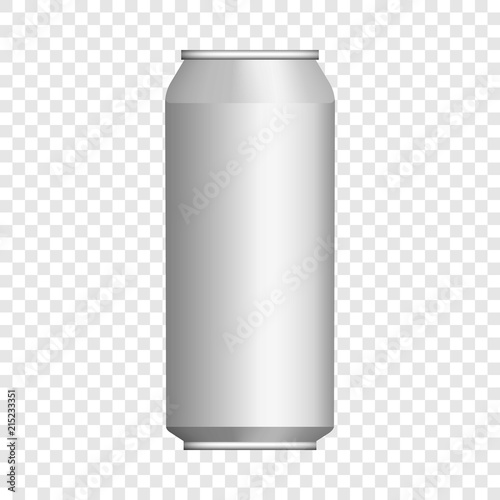 Drink tin can mockup. Realistic illustration of drink tin can vector mockup for on transparent background