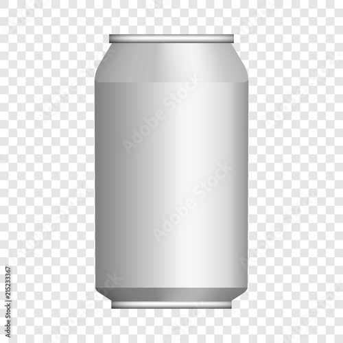 Beer tin can mockup. Realistic illustration of beer tin can vector mockup for on transparent background