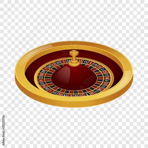 Side view roulette casino mockup. Realistic illustration of side view roulette casino vector mockup for on transparent background
