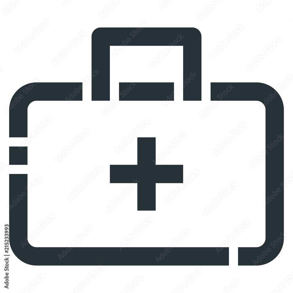 Fototapeta premium Medicine Case Vector Line Icon 32x32 Pixel Perfect. Editable 2 Pixel Stroke Weight. Medical Health Icon for Website Mobile App Presentation