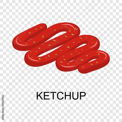Ketchup icon. Isometric of ketchup vector icon for on transparent background