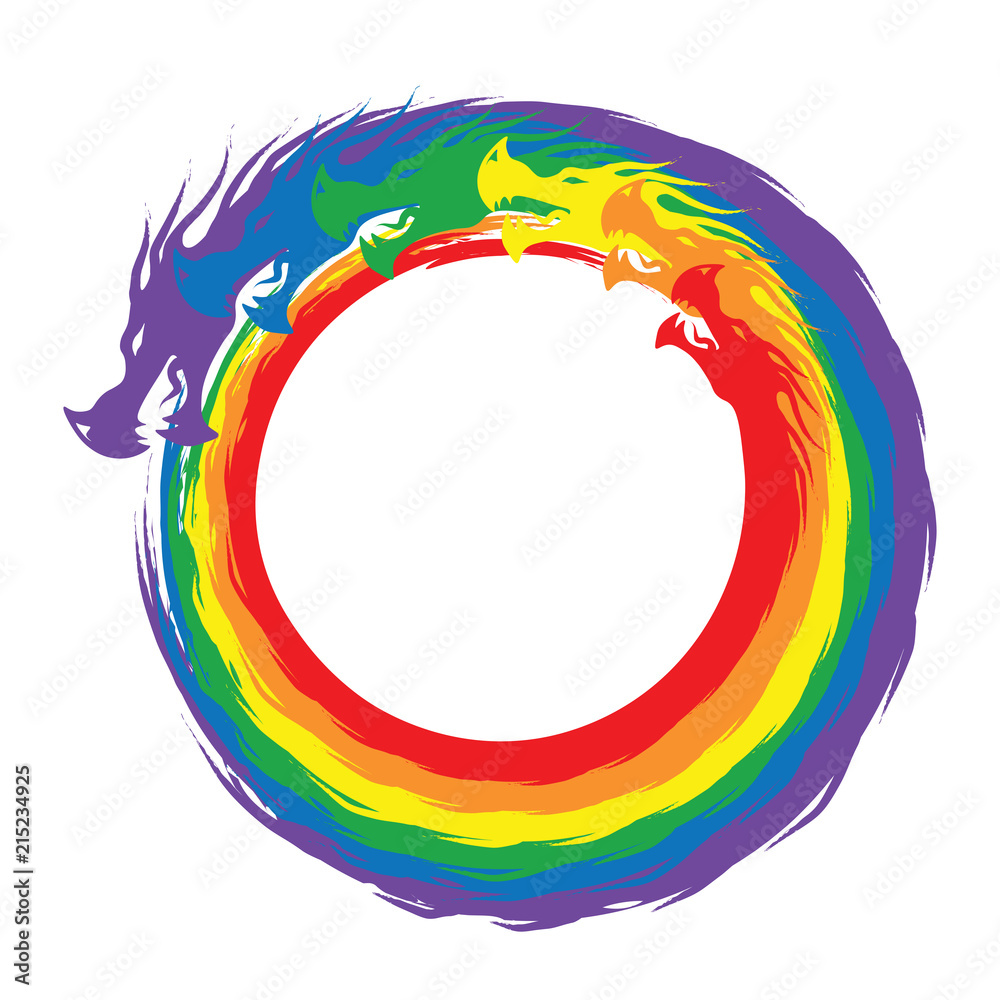 Fototapeta premium Infinity Rainbow Dragons