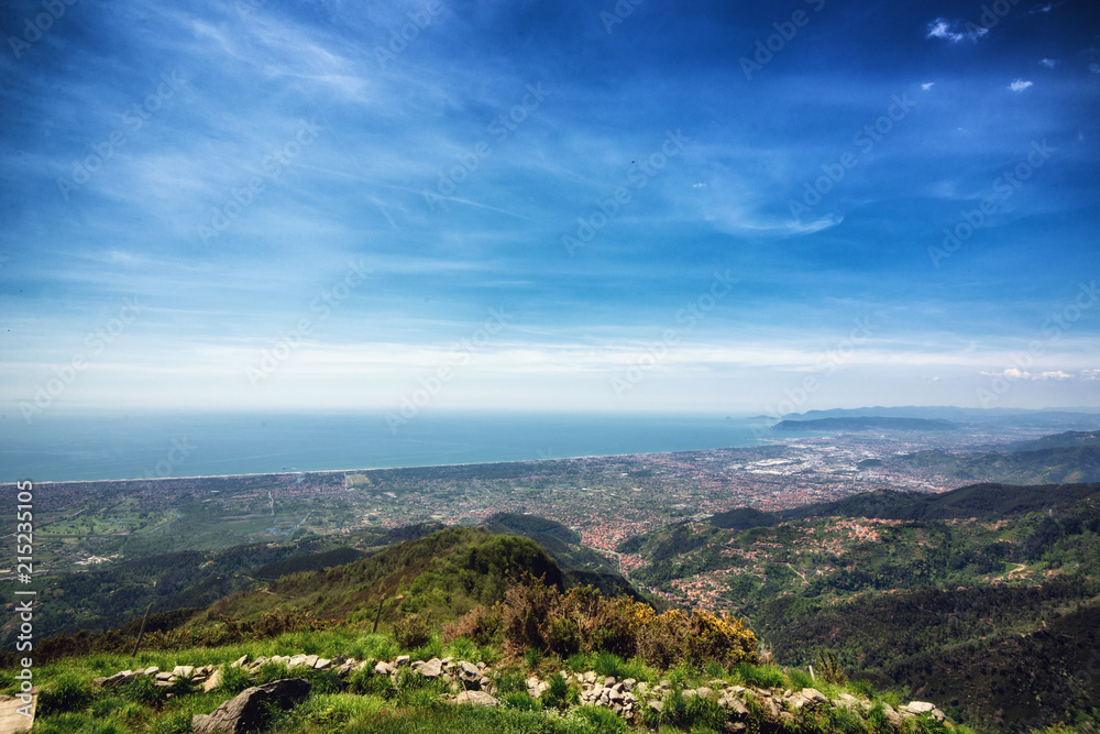 View on the sea from the mountains