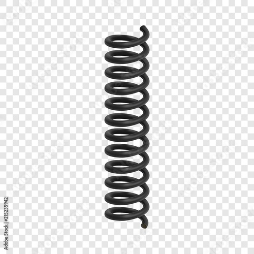Coil spring flexible cable mockup. Realistic illustration of coil spring flexible cable vector mockup for on transparent background