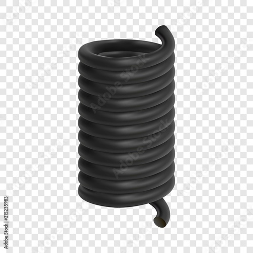Metal spring mockup. Realistic illustration of metal spring vector mockup for on transparent background