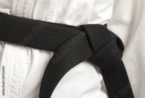black belt closeup knot photo