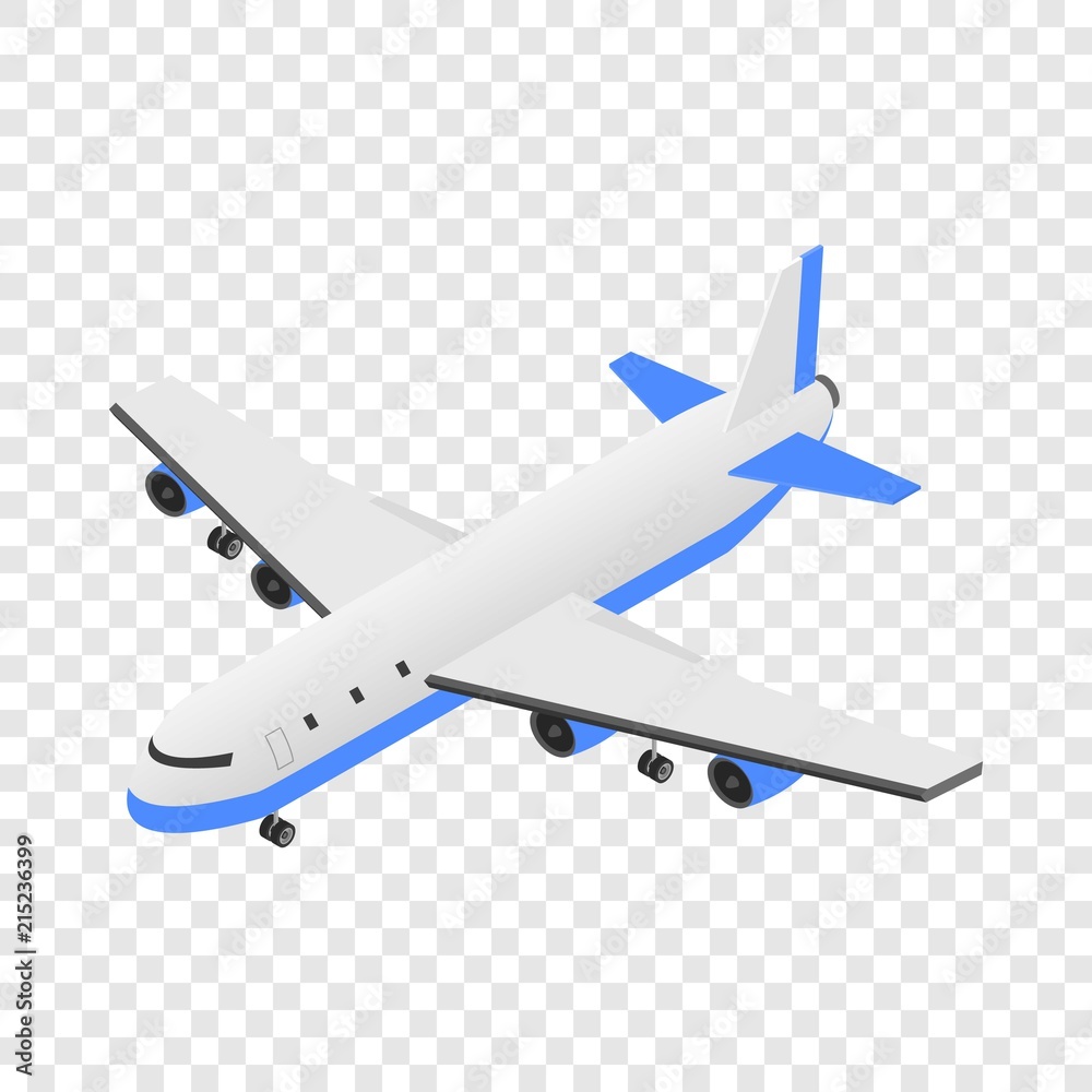 Delivery plane icon. Isometric of delivery plane vector icon for on transparent background Delivery plane icon. Isometric of delivery plane vector icon for on transparent background