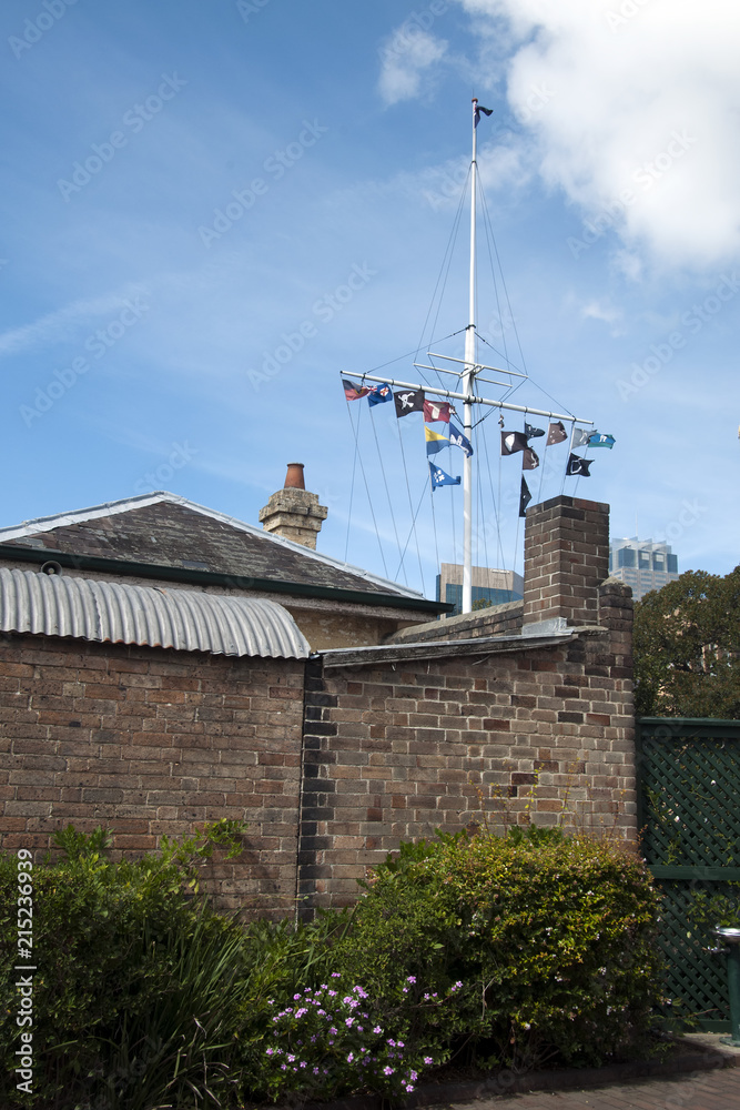 Sydney Australia, Flags flying over the observatory buildings