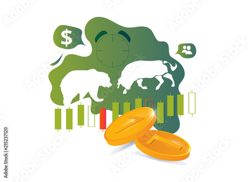 Forex Stock market exchange illustration. Great as Forex mobile site banner, stock market business flyer or presentation template, trading development conference poster or ticket template.