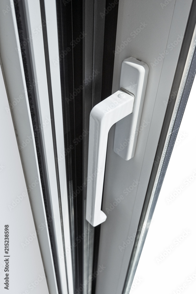 Sliding glass door handle opening on garden Sliding glass door handle opening on garden