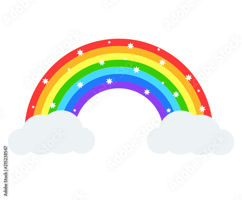 Beautiful rainbow illustration. Vector icon.