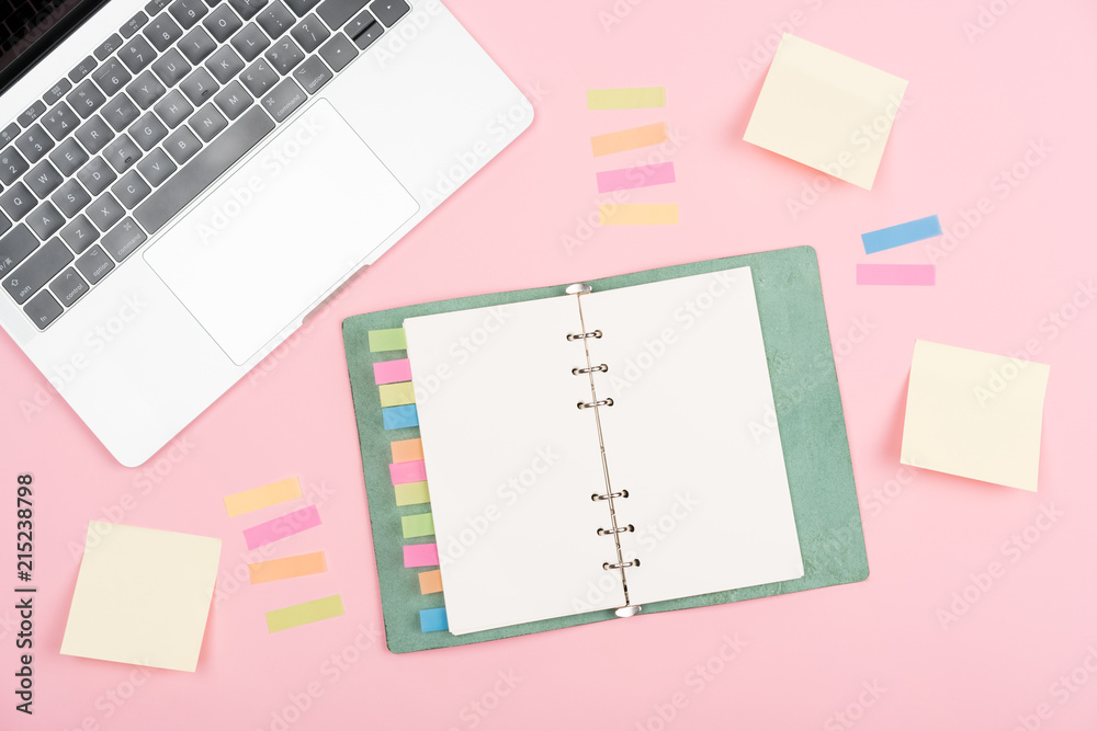 notebook on pink background notebook on pink background