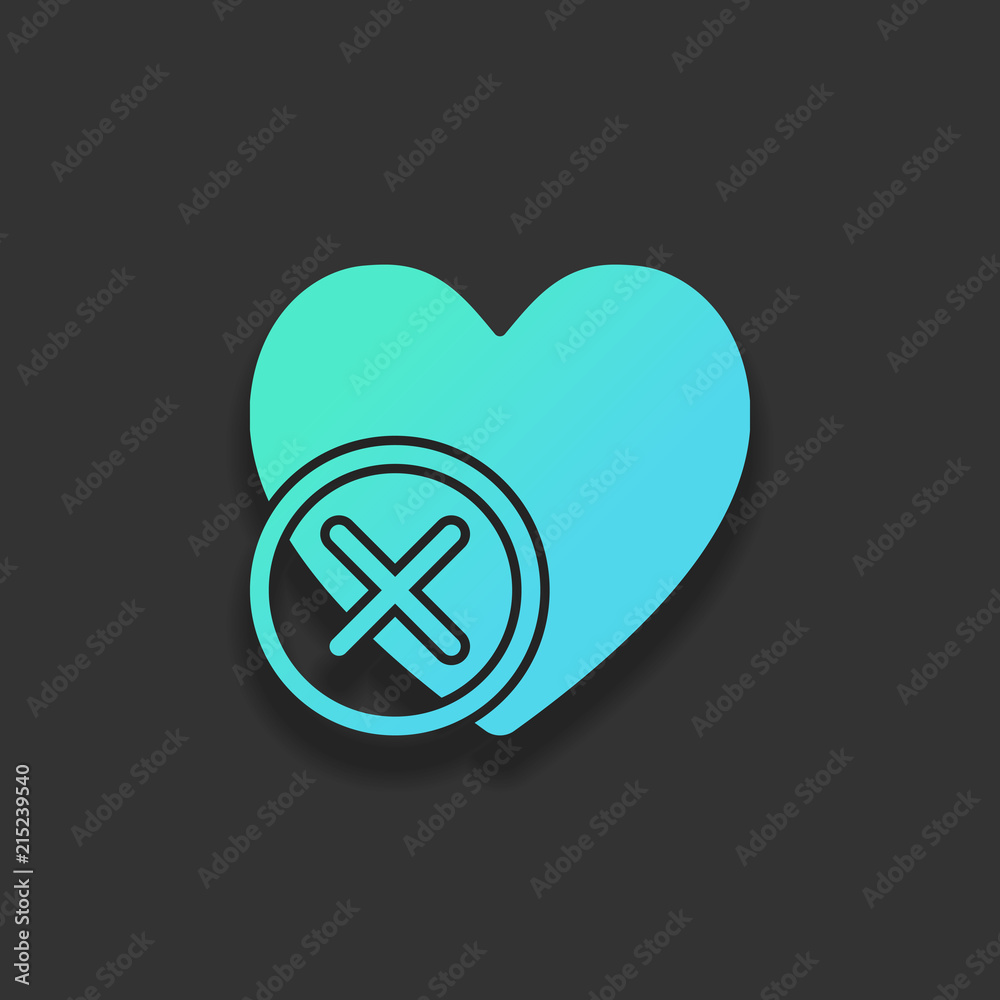 heart with cross. simple silhouette. Colorful logo concept with heart with cross. simple silhouette. Colorful logo concept with