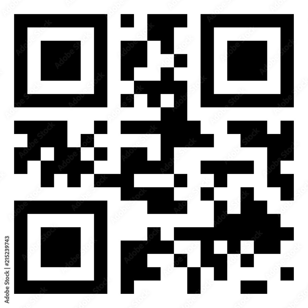 Modern black QR code on white background for scanning with mobile phone. Modern black QR code on white background for scanning with mobile phone.
