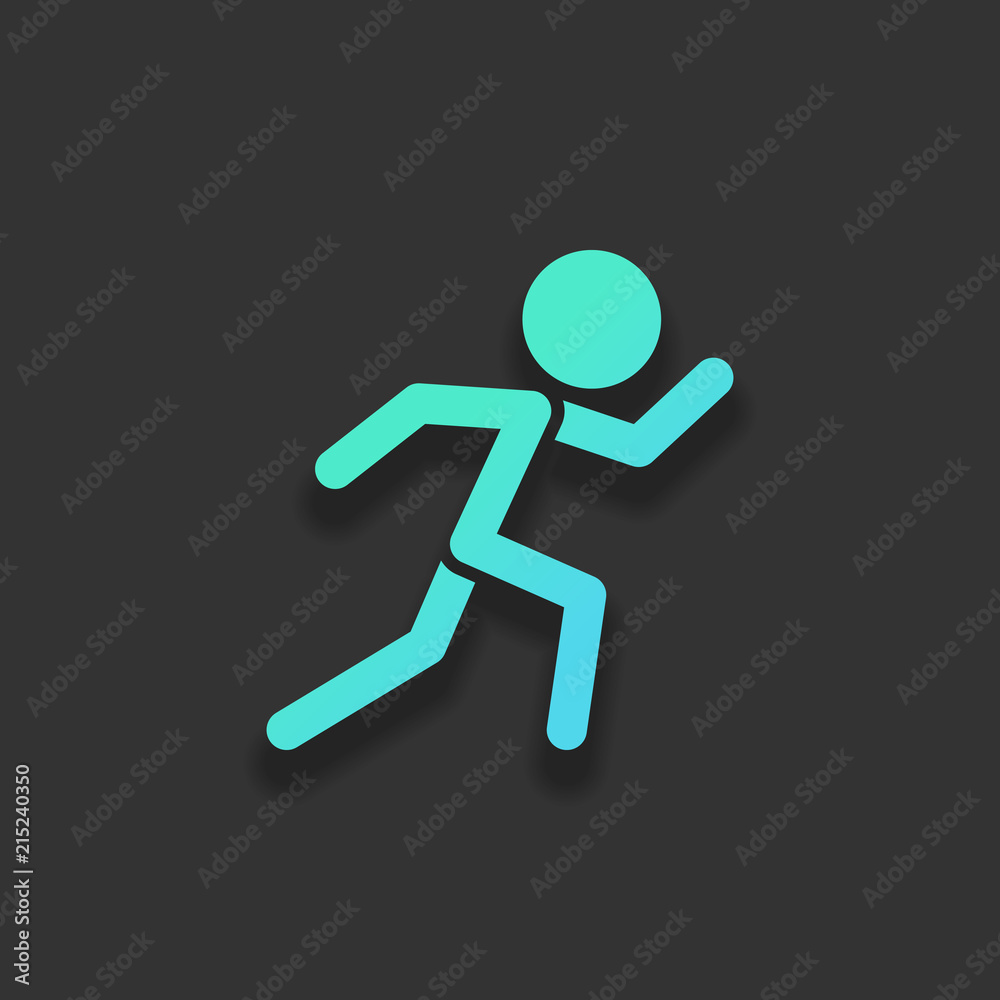 running man. simple icon. Colorful logo concept with soft shadow running man. simple icon. Colorful logo concept with soft shadow