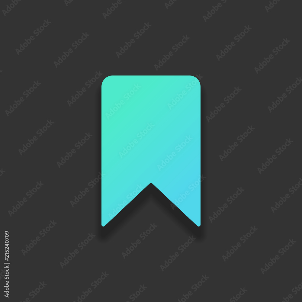 simple bookmark icon. Colorful logo concept with soft shadow on simple bookmark icon. Colorful logo concept with soft shadow on