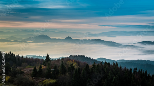 Wonderful sunrise in the Tatra Mountains in autumn, Poland