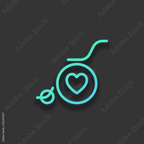 wheelchair and heart, outline icon. Colorful logo concept with s
