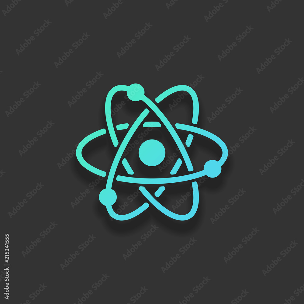 scientific atom symbol, simple icon. Colorful logo concept with scientific atom symbol, simple icon. Colorful logo concept with