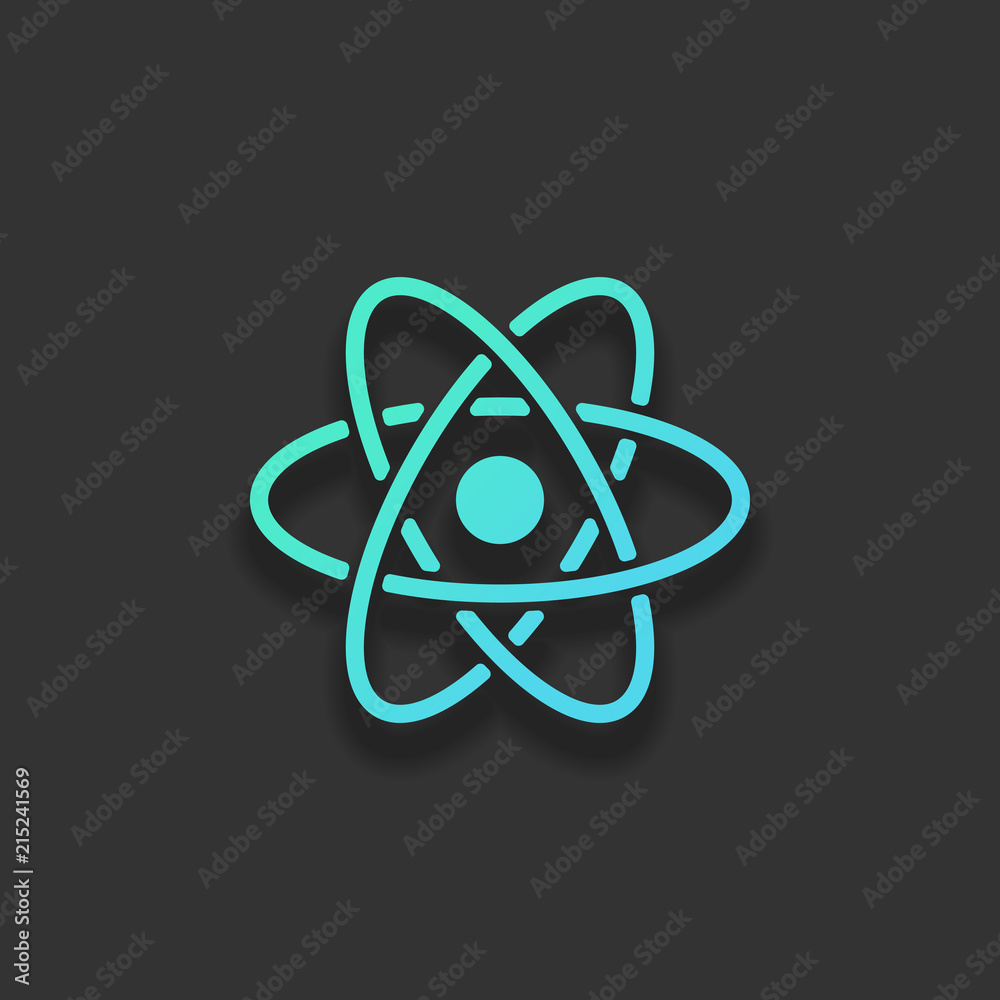 scientific atom symbol, simple icon. Colorful logo concept with scientific atom symbol, simple icon. Colorful logo concept with