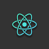 scientific atom symbol, simple icon. Colorful logo concept with