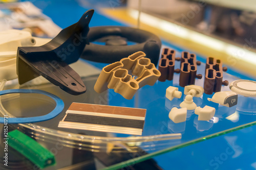 Plastic and rubber parts of automotive manufacturing by high precision mold injection in the industrial factory