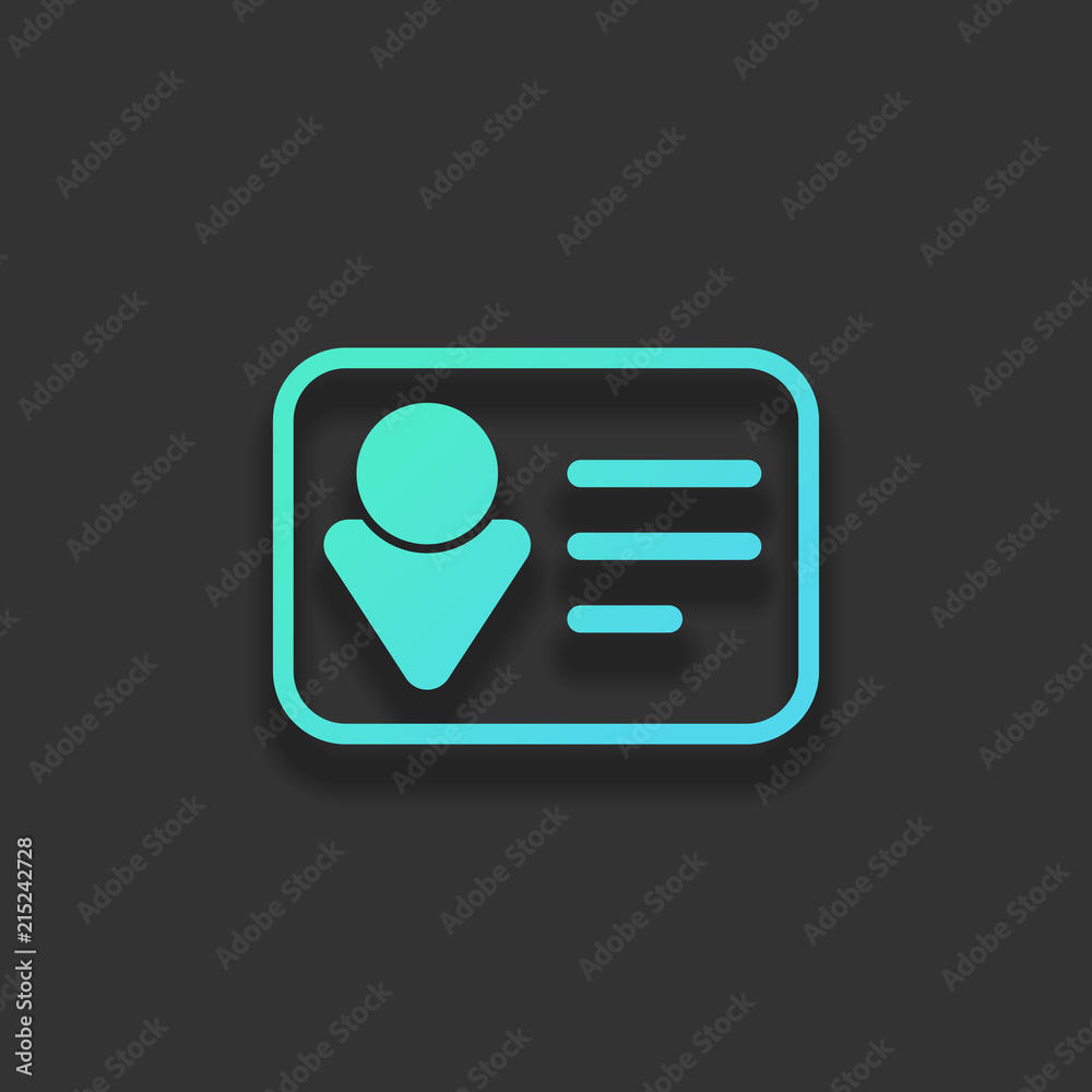 Identification card icon. Linear style. Colorful logo concept wi Identification card icon. Linear style. Colorful logo concept wi
