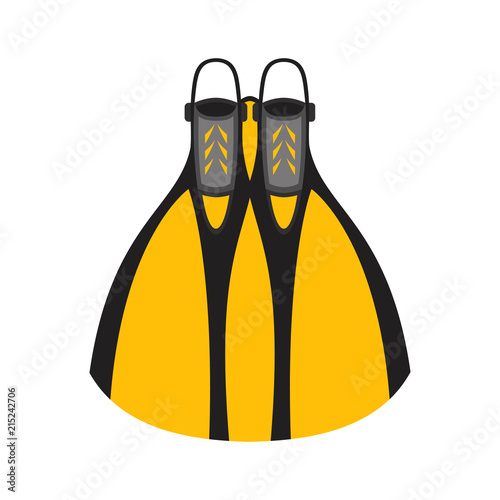 Monofin for diving and snorkeling. Abstract concept, icon. Vector illustration on white background.
