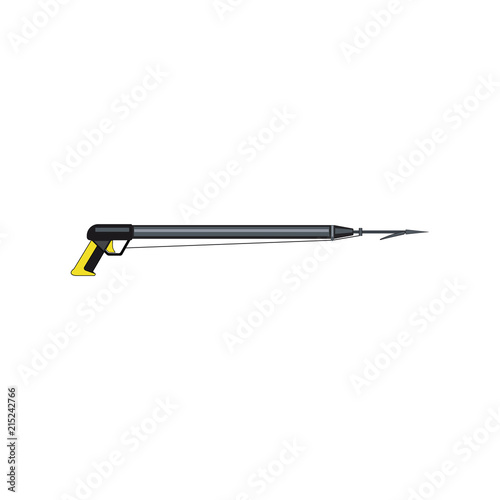 Underwater speargun. Abstract concept, icon. Vector illustration on white background.